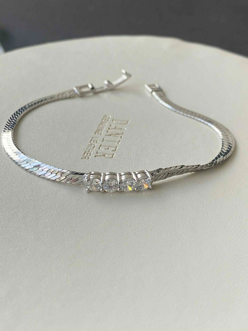 Vintage High Quality Silver Tone Bracelet with CZ